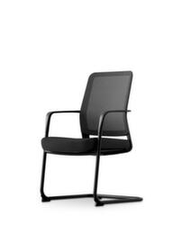 UDOBÄR Freischwinger mit Netzrücken, Sitz Stoff, schwarz
